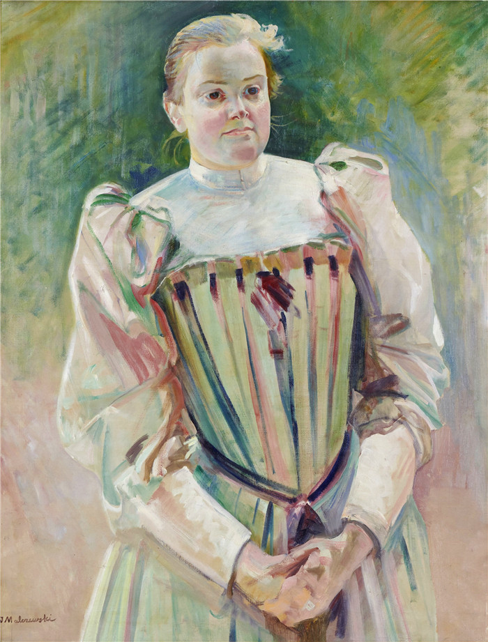 杰克·马尔切夫斯基(Jacek Malczewski)作品-布罗尼斯瓦娃的肖像Portret siostry Bronisławy