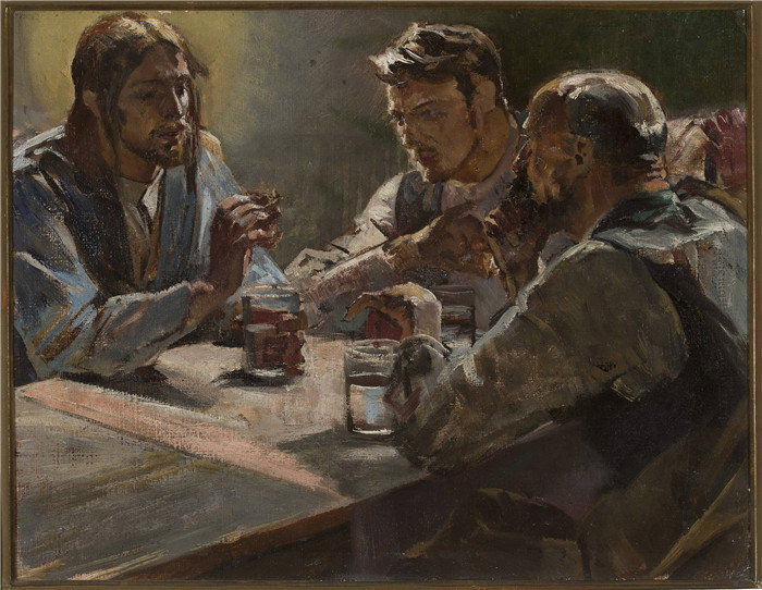 杰克·马尔切夫斯基(Jacek Malczewski)作品-基督在以马忤斯Christ in Emmaus