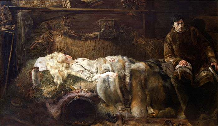 杰克·马尔切夫斯基(Jacek Malczewski)作品-死亡艾伦奈.1883.SmiercEllenai