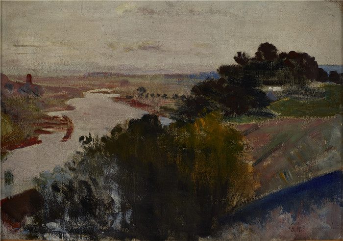 杰克·马尔切夫斯基(Jacek Malczewski)作品-维斯瓦河景观Landscape at the Vistula
