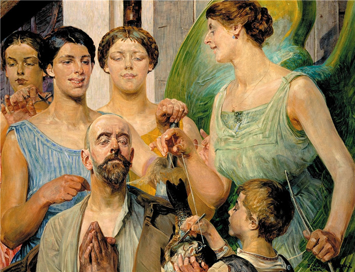 杰克·马尔切夫斯基(Jacek Malczewski)作品-托比亚什与公园Tobiasz i Parki