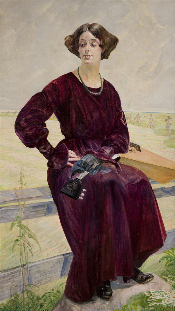 杰克·马尔切夫斯基(Jacek Malczewski)作品-终曲之歌——罗扎·亚历山德罗维奇肖像The Finished Song