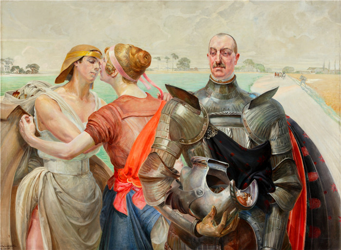 杰克·马尔切夫斯基(Jacek Malczewski)作品-亚历山大大波兰人与寓言人物Aleksander Wielopolski z postaciami alegorycznymi