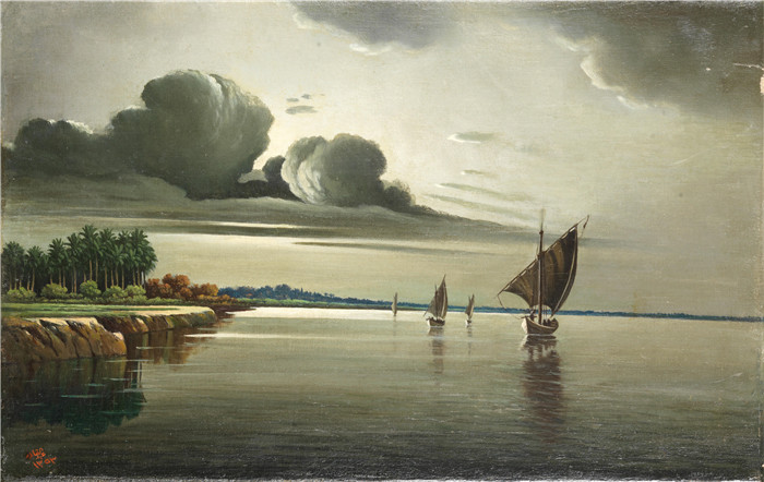 阿卜杜勒·卡迪尔·拉萨姆(Abdul Qadir al-Rassam)的画作-底格里斯河的景色View of the Tigris 1934