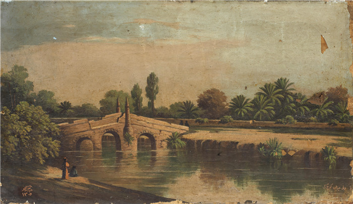 阿卜杜勒·卡迪尔·拉萨姆(Abdul Qadir al-Rassam)的画作-德拉尔桥视图View of the Delal Bridge