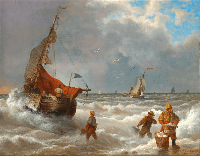 画作-海岸上的费舍尔Fischer an der Küste 1903