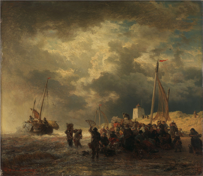 画作-海岸风暴Storm at the Coast