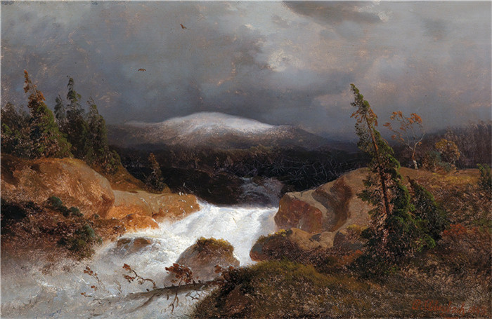 画作-挪威山地风光Norwegische Berglandschaft