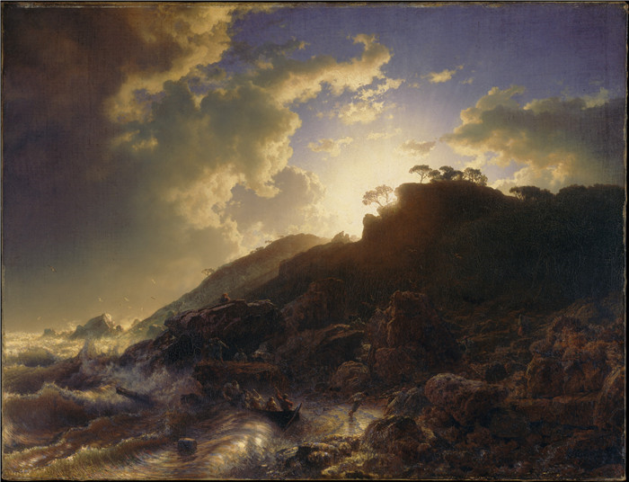 西西里岛海岸风暴后的日落 Sunset after a Storm on the Coast of Sicily