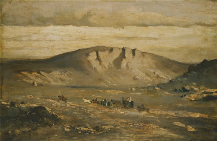 阿道夫·科萨雷克(Adolf Kosárek)作品-孤独的风景(农民婚礼)Lonely Landscape (Peasants´ Wedding)