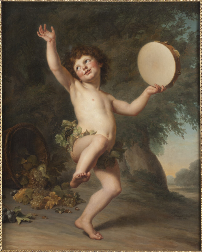 阿道夫·乌尔里克·韦特米勒(Adolf Ulrik Wertmüller)画作-丘比特化身巴克斯Cupid as Bacchus