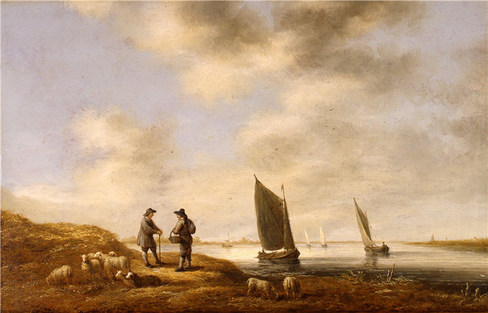阿尔伯特·库普(Aelbert Cuyp)作品-荷兰河景Hollands riviergezicht