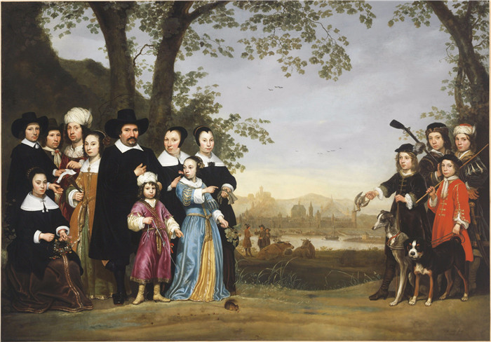 阿尔伯特·库普(Aelbert Cuyp)作品-山姆家族的肖像Portrait of the Sam family (ca.1653)