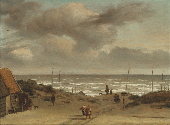 阿德里安·范·德·维尔德(Adriaen van de Velde)-从沙丘到大海的景色