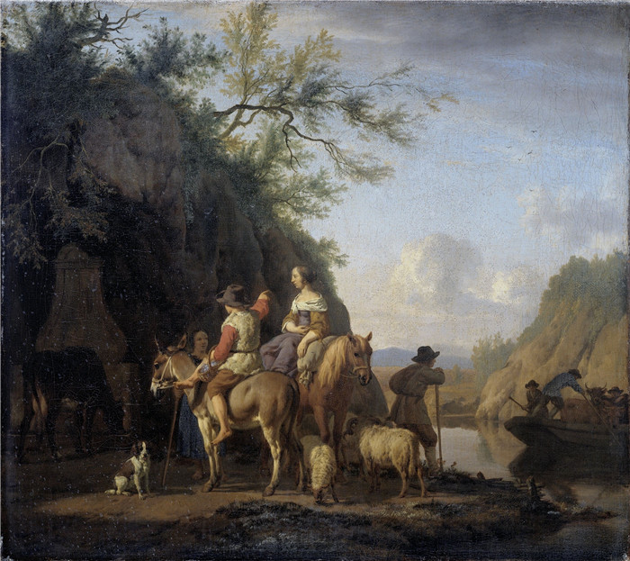 阿德里安·范·德·维尔德(Adriaen van de Velde)-渡轮码头Het ponteveer