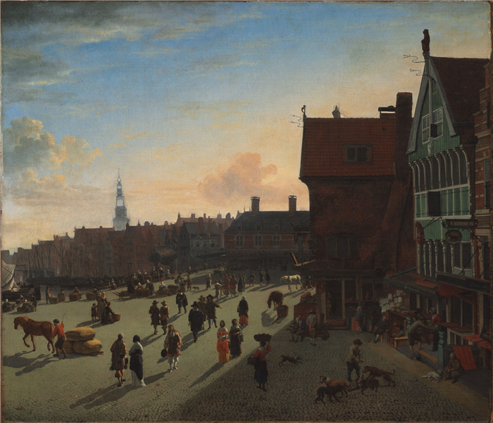 阿德里安·范·德·维尔德(Adriaen van de Velde)-海牙广场和达姆拉克街The Dam and Damrak