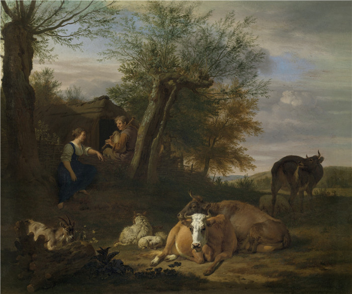 阿德里安·范·德·维尔德（Adriaen van de Velde）-手风琴演奏者 Doedelzakspeler