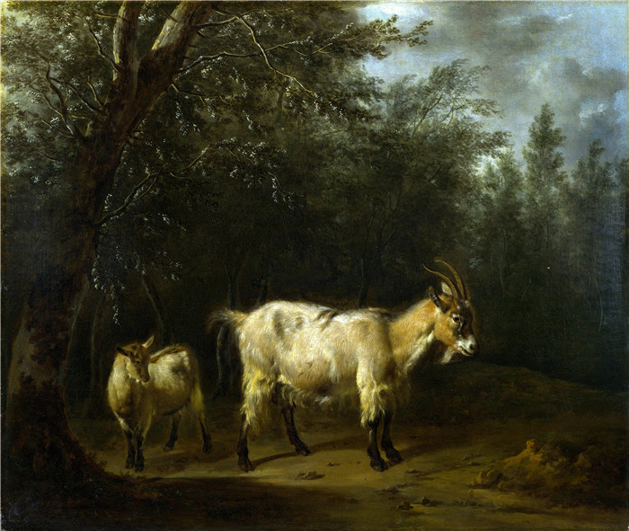 阿德里安·范·德·维尔德（Adriaen van de Velde）-山羊和小山羊Geit en geitje