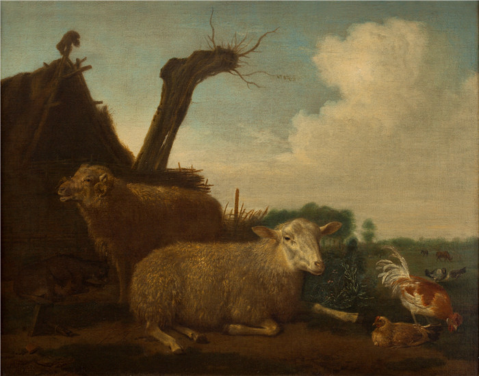 阿德里安·范·德·维尔德(Adriaen van de Velde)-羊 Får og vædder, 1658,