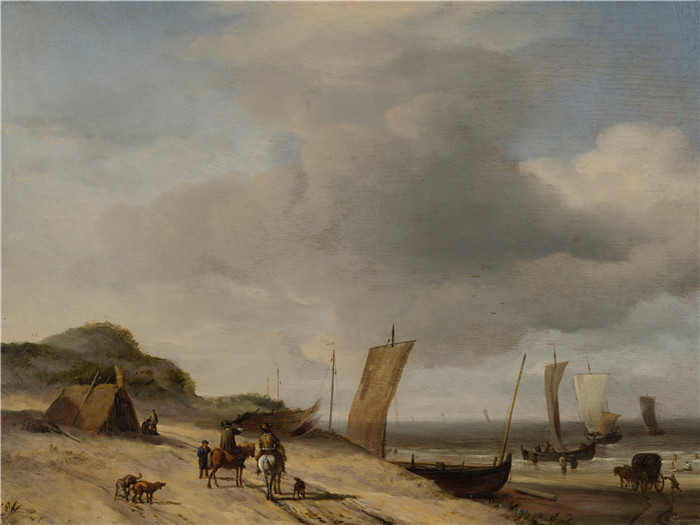 阿德里安·范·德·维尔德(Adriaen van de Velde)-斯海弗宁根沙丘 Dunes at Scheveningen