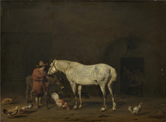 阿德里安·范·德·维尔德(Adriaen van de Velde)-蹄铁匠铺De hoefsmederij - 1889
