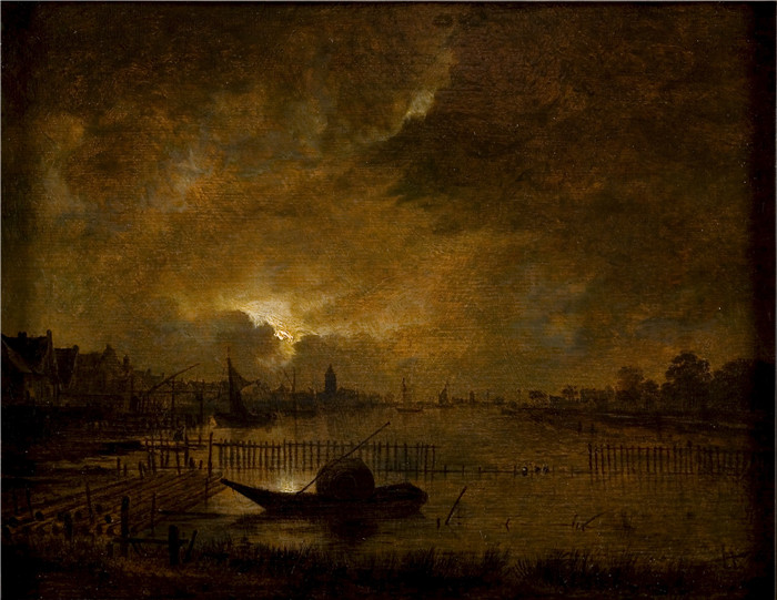 阿尔特·范德尼尔（Aert van der Neer）油画-地貌Maanlandschap