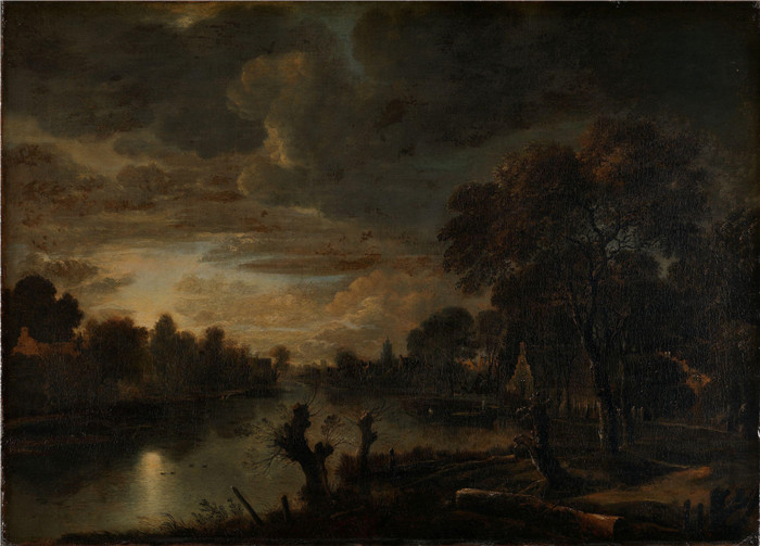 阿尔特·范德尼尔(Aert van der Neer)油画-河流景观River Landscape