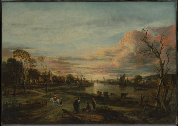 阿尔特·范德尼尔(Aert van der Neer)油画-日落景观Landscape at Sunset