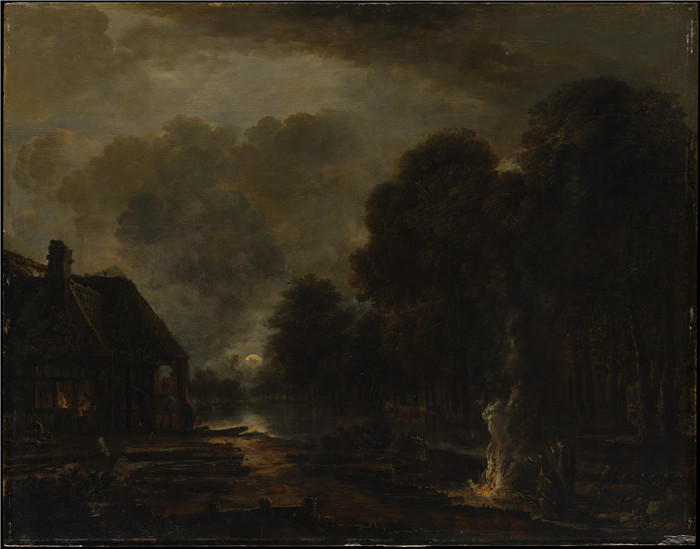 阿尔特·范德尼尔(Aert van der Neer)油画-铁匠 The Farrier