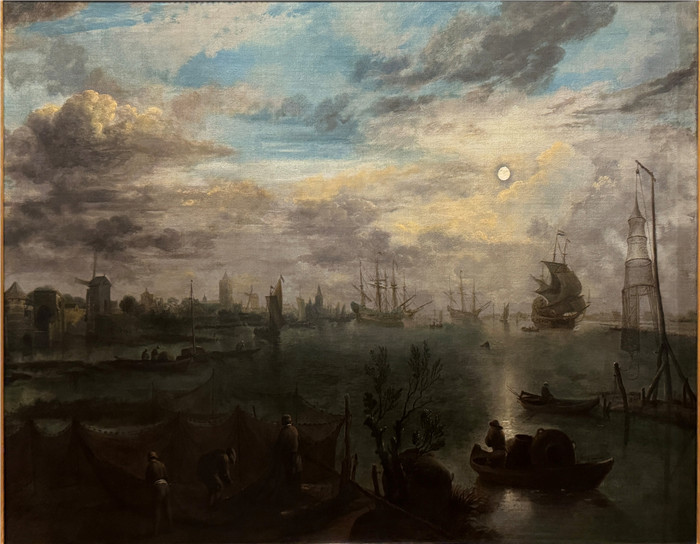 阿尔特·范德尼尔(Aert van der Neer)油画-月光下的港口 Hafen bei Mondschein