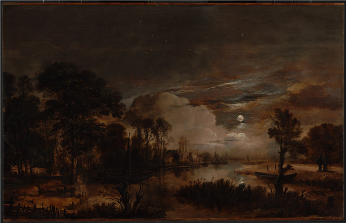阿尔特·范德尼尔(Aert van der Neer)油画-月光下的景观