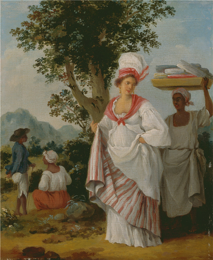 阿戈斯蒂诺·布鲁尼亚斯（Agostino Brunias）画作-西印度克里奥尔女人和她的黑人仆人