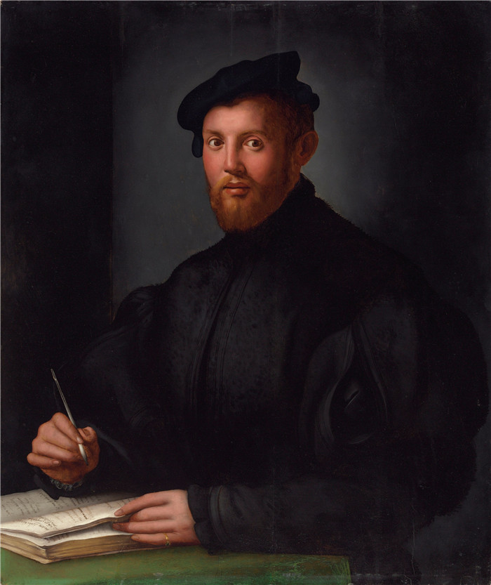 阿格诺洛·布龙齐诺（Agnolo Bronzino）作品-一个年轻人的肖像和一本书