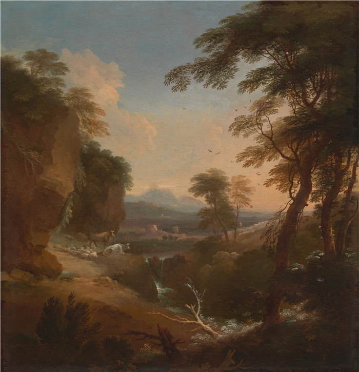 阿德里安·范·迪斯特(Adriaen van Diest)作品-远山风景Landscape with Distant Mountains