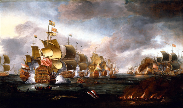 阿德里安·范·迪斯特(Adriaen van Diest)作品-英荷舰队之间的交战