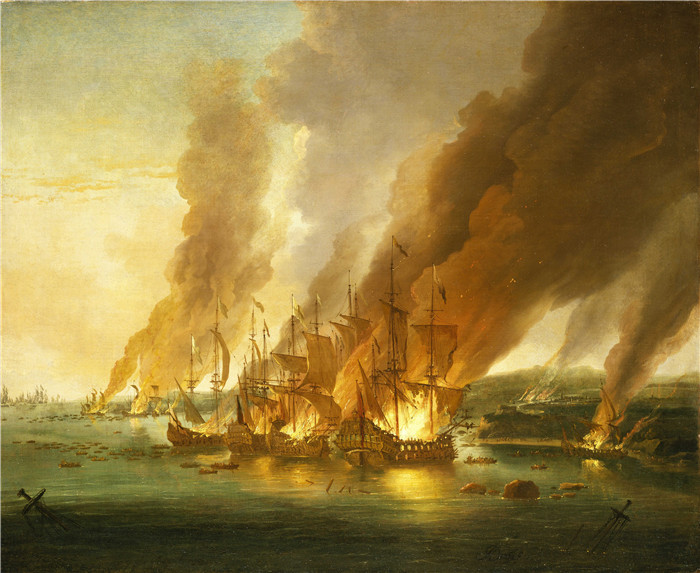 阿德里安·范·迪斯特(Adriaen van Diest)作品-拉霍格战役 The Battle of La Hogue