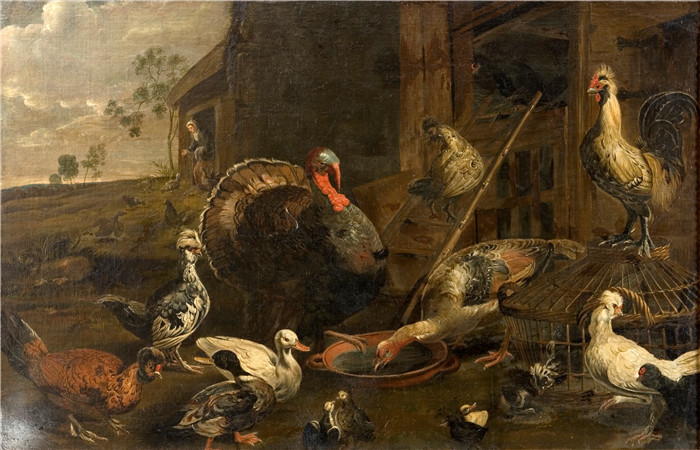 阿德里安·范·乌得勒支(Adriaen van Utrecht)作品-鸡,鸭子和火鸡