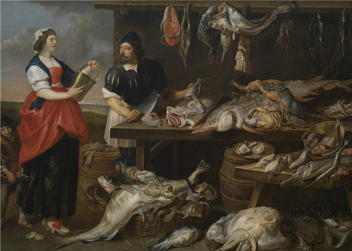 阿德里安·范·乌得勒支(Adriaen van Utrecht)作品-鱼贩摊位