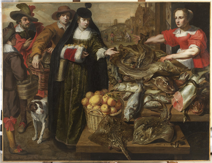 阿德里安·范·乌得勒支(Adriaen van Utrecht)作品-普鱼市场上的女士