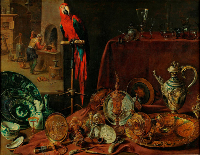 阿德里安·范·乌得勒支(Adriaen van Utrecht)作品-鹦鹉静物