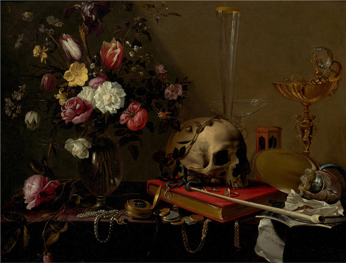 阿德里安·范·乌得勒支(Adriaen van Utrecht)作品-香草静物与花束