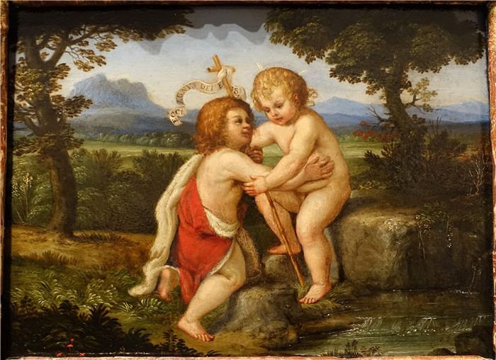 弗朗西斯科·阿尔巴尼(Francesco Albani )-画中的圣婴和年轻的施洗者圣约翰