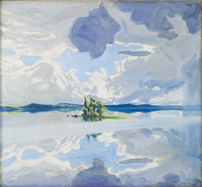 阿克塞利·加伦-卡莱拉(Akseli Gallen-Kallela)作品-湖上的云Pilviä järven yllä