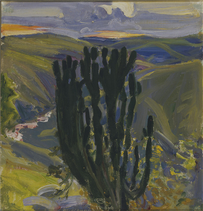 阿克塞利·加伦-卡莱拉(Akseli Gallen-Kallela)作品-大戟树Euphorbia Tree (1910)