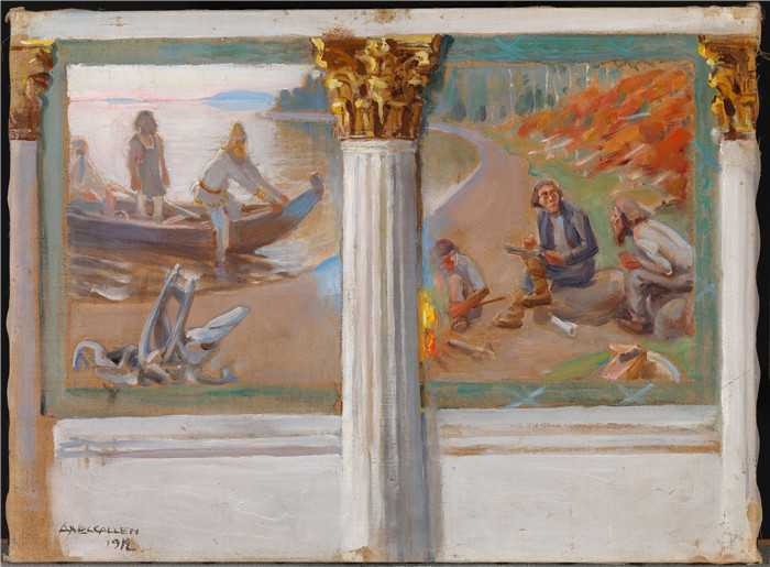 阿克塞利·加伦-卡莱拉(Akseli Gallen-Kallela)作品-伦诺特与吟游诗人
