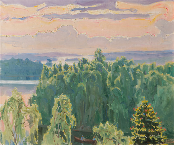 阿克塞利·加伦-卡莱拉(Akseli Gallen-Kallela)作品-塔瓦斯帕塔的景色