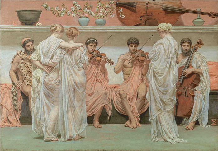 阿尔伯特·约瑟夫·摩尔(Albert Joseph Moore)作品-四重奏:向音乐致敬的画家