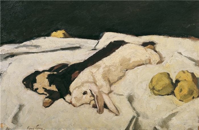 阿尔宾·艾格·利恩茨(Albin Egger Lienz)作品-托特兔 Tote Hasen