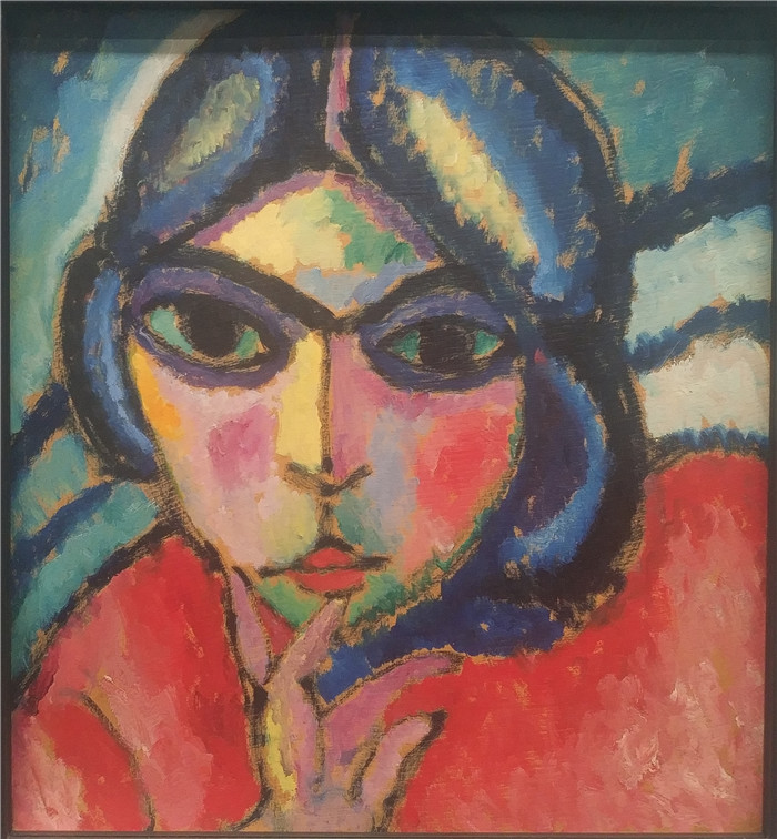 阿列克谢·贾伦斯基(Alexei Jawlensky)作品-沉思的女人 1913 painting by Meditative Woman