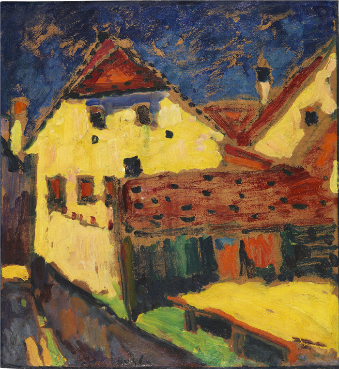 阿列克谢·贾伦斯基(Alexei Jawlensky)作品-黄色房屋 Gelbe Häuser 1909